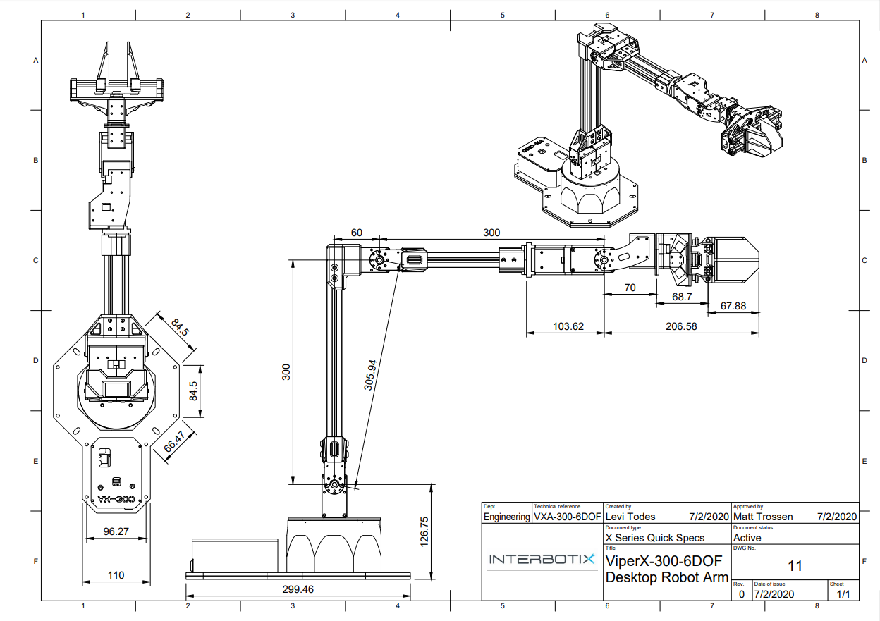 ViperX-300 6DOF Desktop Robot Arm