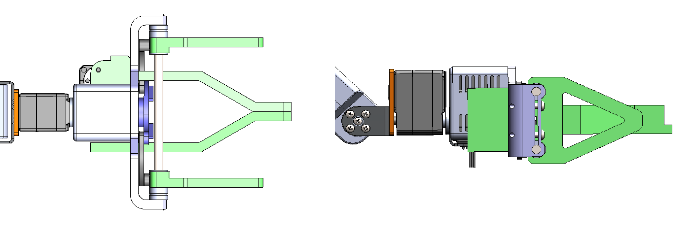 Comparison of the jaw length. Single-jaw rotating gripper vs parallel gripper