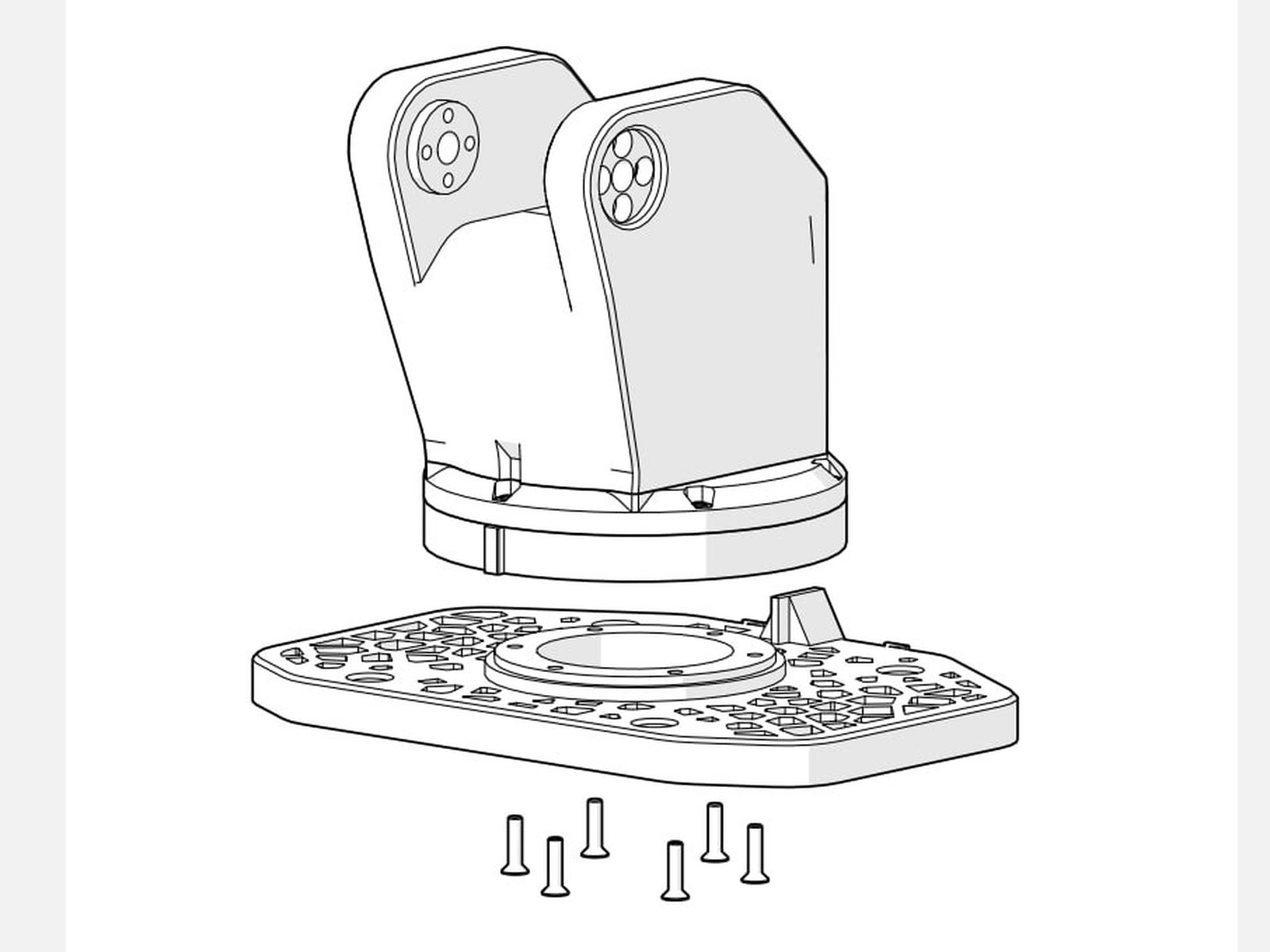 A page of the printed manual: every step drawn, every screw shown where it goes.